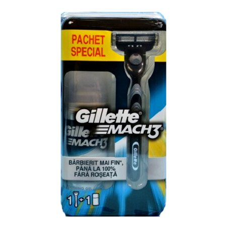 Gillette Mach 3 Самобръсначка+Гел 75ml