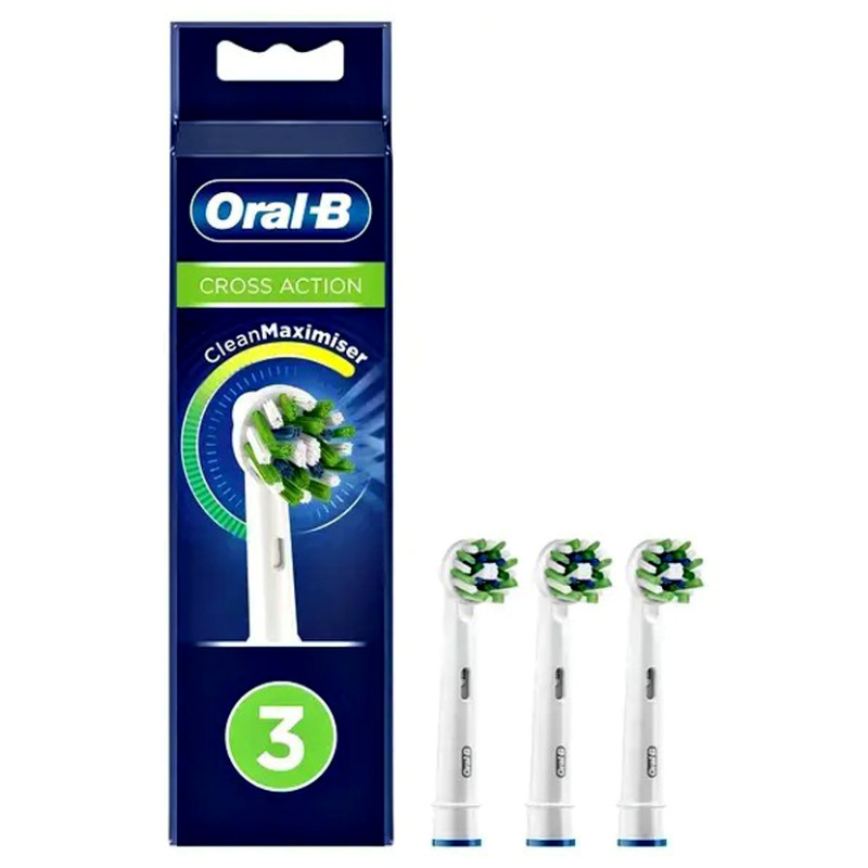 ORAL-B РЕЗЕВНА ГЛАВА ЗА ЕЛ. ЧЕТКА CROSS ACTION 3 БРОЯ