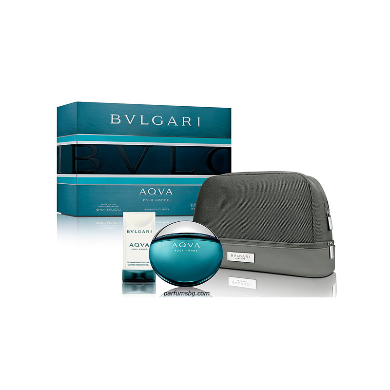 Bvlgari Aqva К-Т за мъже EDT 100ml+Душгел 75ml+Автършейв баласам 75ml