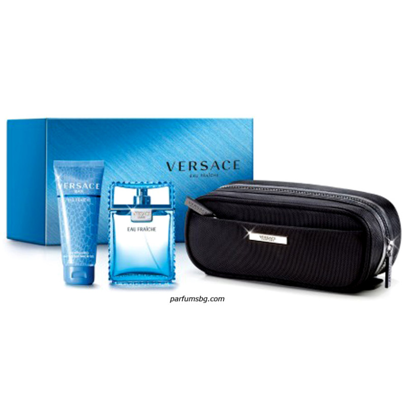 Versace Man Eau Fraiche K-T за мъже EDT 100ml+SG 100ml+Несесер