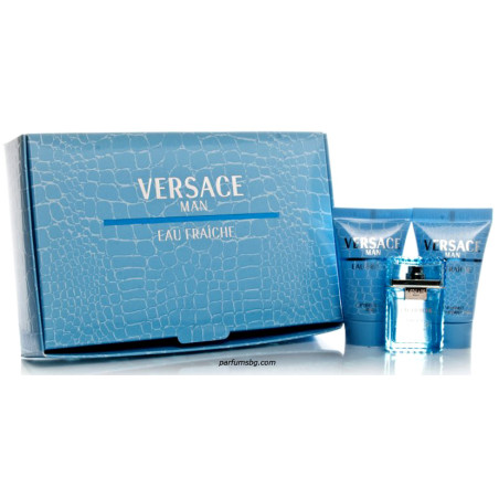 Versace Man Eau Fraiche K-T за мъже EDT 5ml+SG 25ml+ASB 25ml