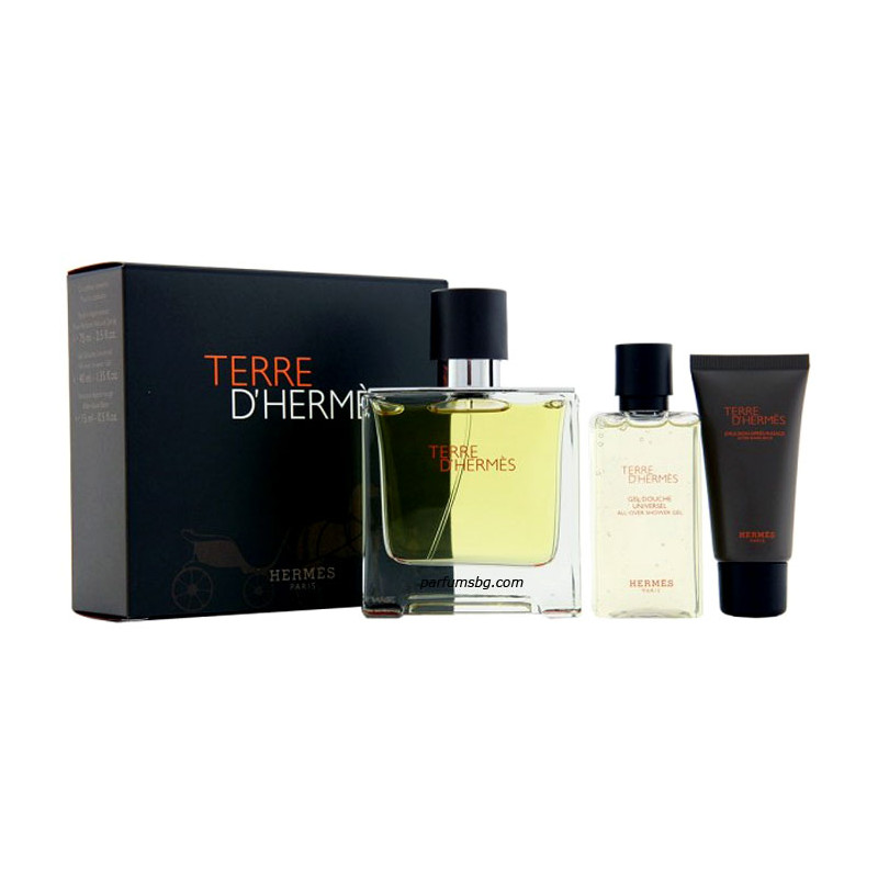 Hermes Terre Parfum К-Т за мъже EDP 75ml+ASB 15ml+SG 40ml